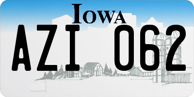 IA license plate AZI062