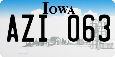 IA license plate AZI063