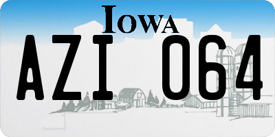 IA license plate AZI064