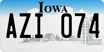 IA license plate AZI074