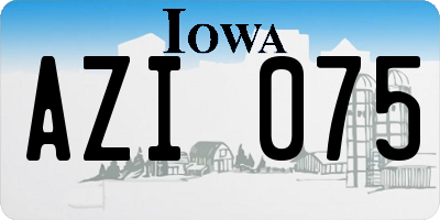 IA license plate AZI075