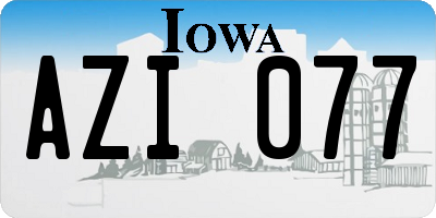 IA license plate AZI077