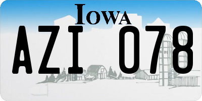 IA license plate AZI078