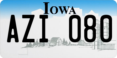 IA license plate AZI080