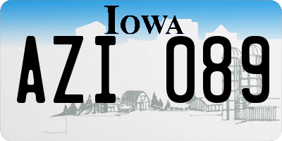 IA license plate AZI089