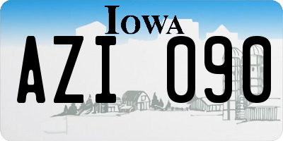 IA license plate AZI090