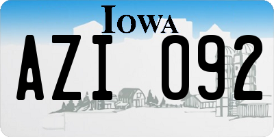 IA license plate AZI092