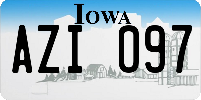 IA license plate AZI097