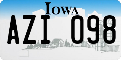 IA license plate AZI098