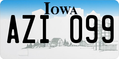 IA license plate AZI099