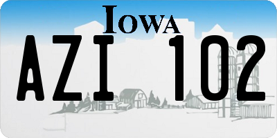 IA license plate AZI102