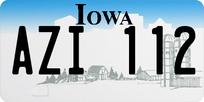 IA license plate AZI112