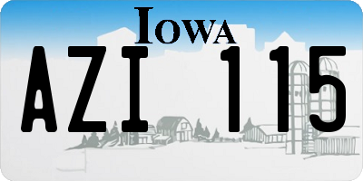 IA license plate AZI115