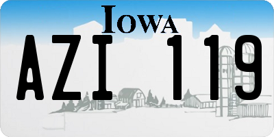 IA license plate AZI119