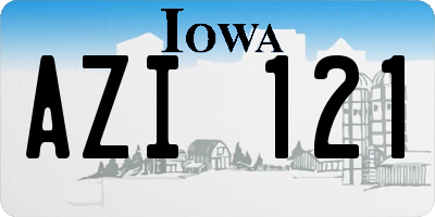 IA license plate AZI121