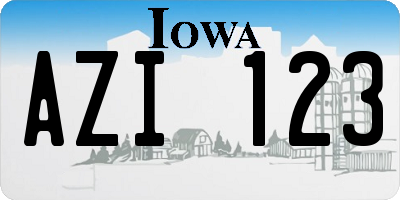 IA license plate AZI123