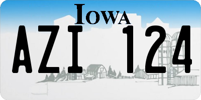 IA license plate AZI124