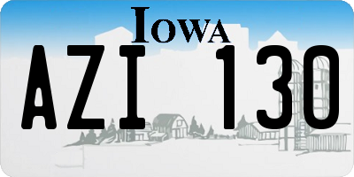 IA license plate AZI130