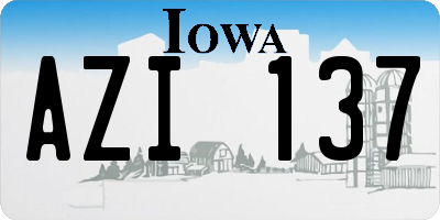 IA license plate AZI137