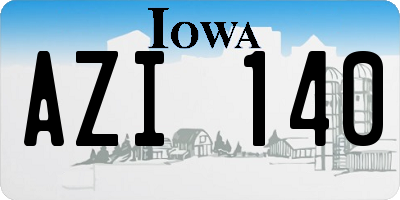 IA license plate AZI140
