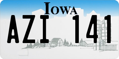 IA license plate AZI141