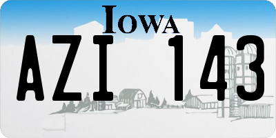 IA license plate AZI143