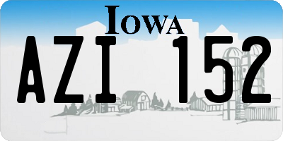 IA license plate AZI152