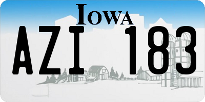 IA license plate AZI183