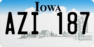 IA license plate AZI187