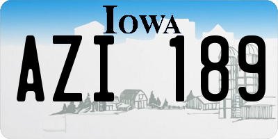 IA license plate AZI189