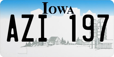 IA license plate AZI197