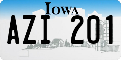 IA license plate AZI201