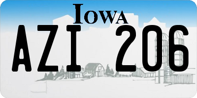 IA license plate AZI206