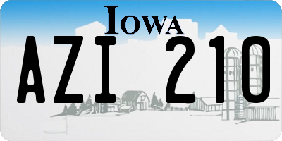 IA license plate AZI210