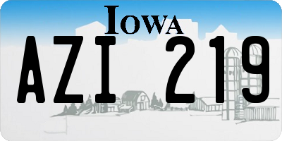 IA license plate AZI219