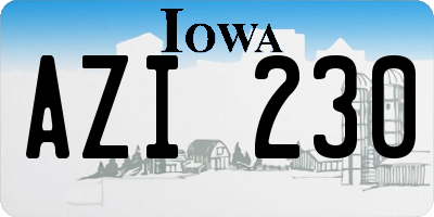 IA license plate AZI230