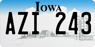 IA license plate AZI243