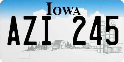 IA license plate AZI245