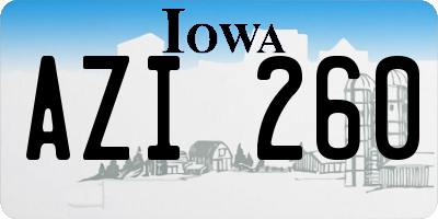 IA license plate AZI260
