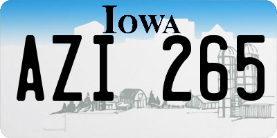 IA license plate AZI265
