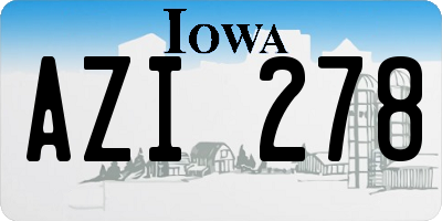 IA license plate AZI278