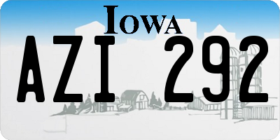 IA license plate AZI292