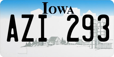 IA license plate AZI293