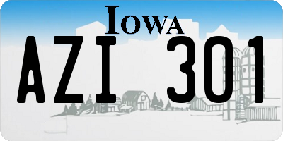 IA license plate AZI301