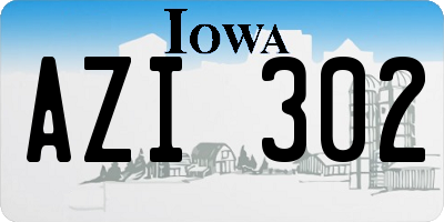 IA license plate AZI302