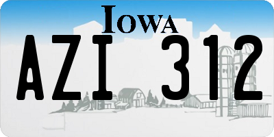 IA license plate AZI312