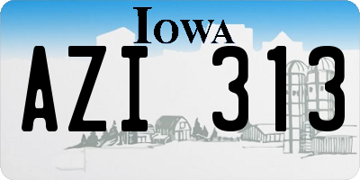 IA license plate AZI313
