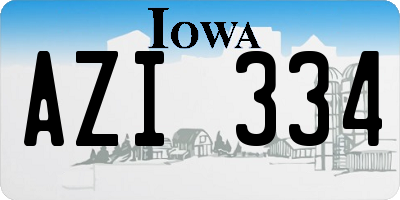 IA license plate AZI334