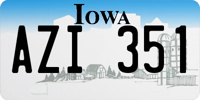 IA license plate AZI351