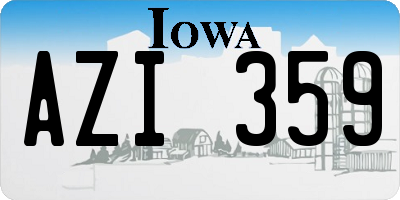 IA license plate AZI359